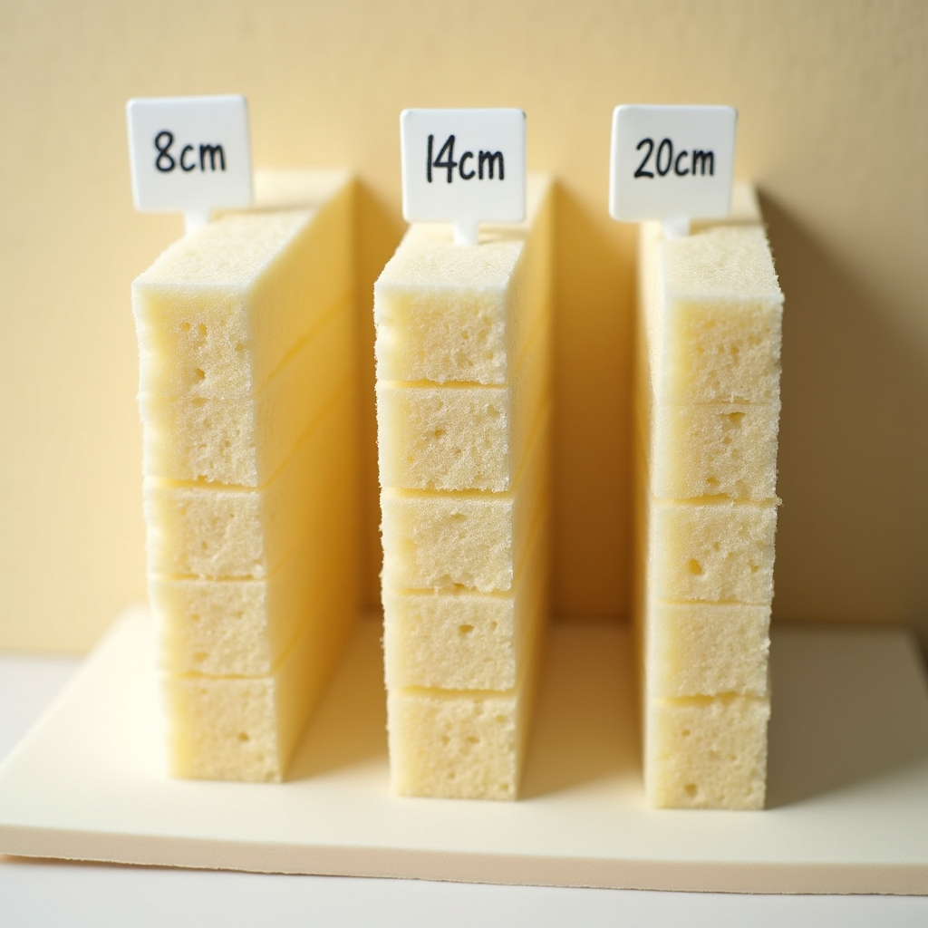 Side-by-side comparison of different insulation thickness layers in a residential wall cross-section